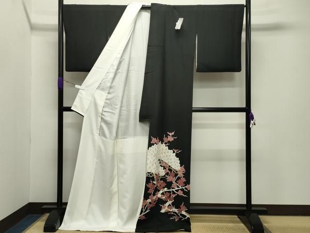平和屋着物●新匠工芸士会会員 吉田匡廣 黒留袖 刺繍 松梅文 金彩 ロング丈 正絹 ♥ gh