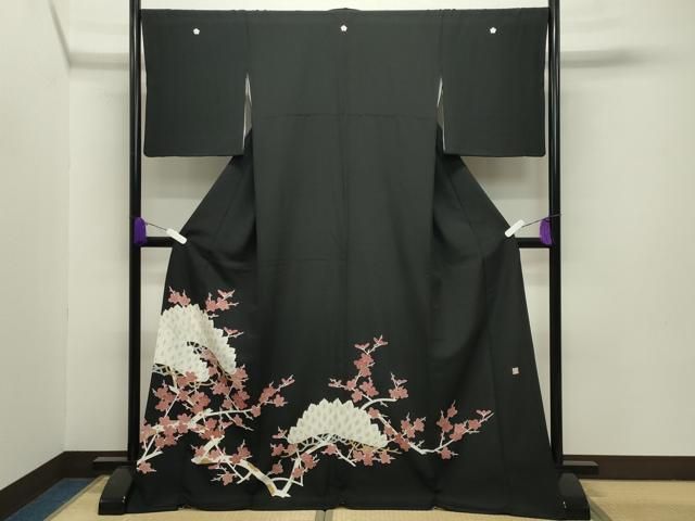 平和屋着物●新匠工芸士会会員 吉田匡廣 黒留袖 刺繍 松梅文 金彩 ロング丈 正絹 ♥ gh