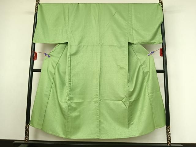 平和屋着物▽男性 色無地 単衣 柳色 キングサイズ 洗える着物 jh