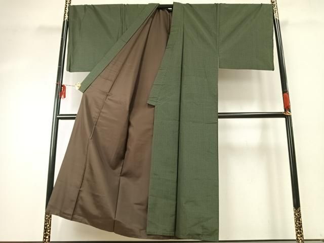 平和屋着物●男性 本場大島紬 アンサンブル 霞文 キングサイズ 正絹 fy