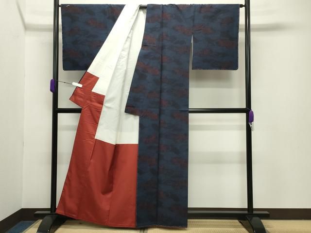 平和屋着物●結城紬 草花文