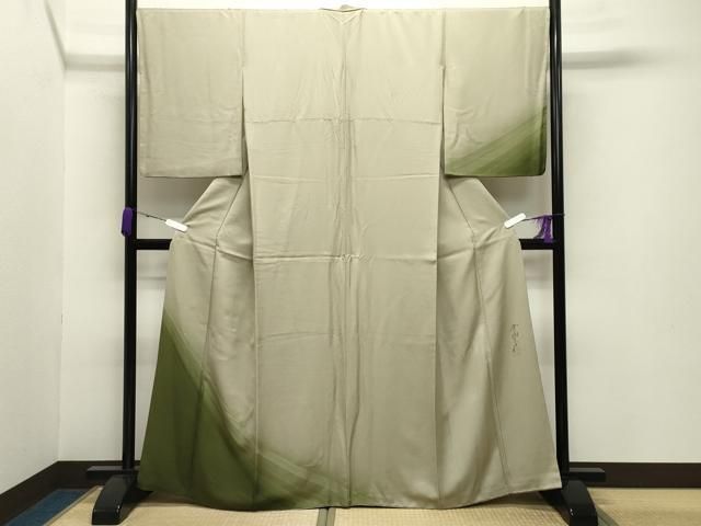 平和屋着物●染色作家 斉藤三才 訪問着 三才鳥 暈し染め 正絹 gh