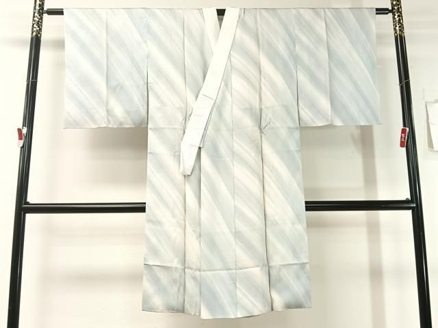 平和屋着物●長襦袢 袷 斜線文 紗綾型地紋 暈し染め 正絹 ♥ vp