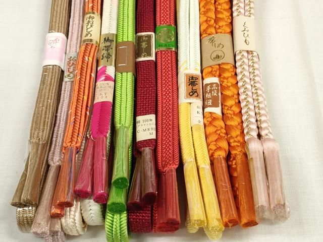 平和屋着物●和装小物 帯締め10本セット 手組紐 奈良組 金糸 ♥ zzz