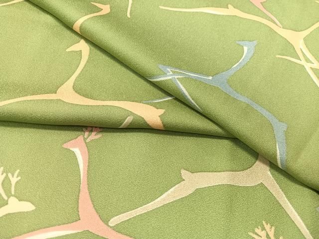 平和屋着物●上質な小紋 動物吉祥文 正絹 vp