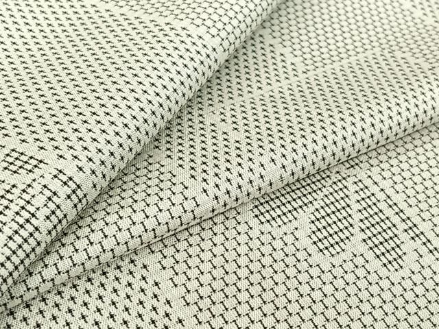 平和屋着物▽お召 単衣 短冊花文 正絹 jh