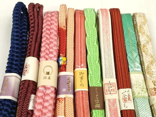 平和屋着物●和装小物 帯締め10本セット 組紐 笹浪組 金糸 ♥ zzz