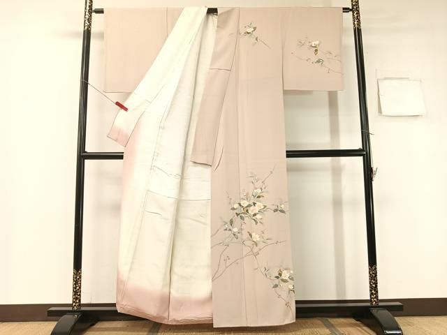 平和屋着物●訪問着 友禅 作家物 枝花文 正絹 vp