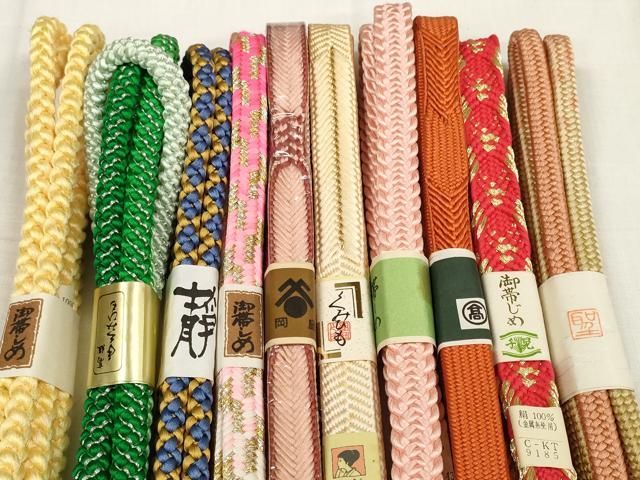 平和屋着物●和装小物 帯締め10本セット 組紐 笹浪組 金銀糸 高島屋扱い ♥ zzz
