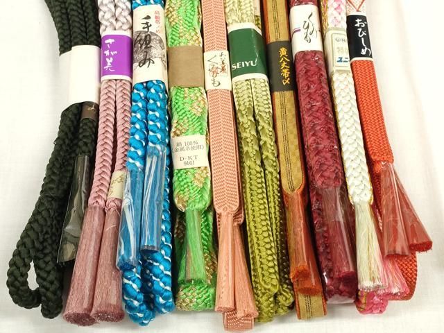 平和屋着物○和装小物 帯締め10本セット 黄八丈 組紐 笹浪組 金糸