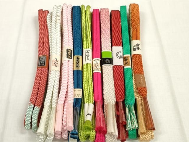 平和屋着物●和装小物 帯締め10本セット 組紐 笹浪組 金糸 扱い ♥ zzz