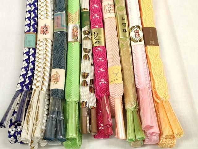 平和屋着物●和装小物　帯締め10本　高麗組　笹浪組　くみ紐　金糸　西武百貨店扱い　逸品　未使用　DAAM7924qa 平和屋着物○和装小物 帯締め10本セット 佐賀錦 組紐 笹浪組 金糸 西武