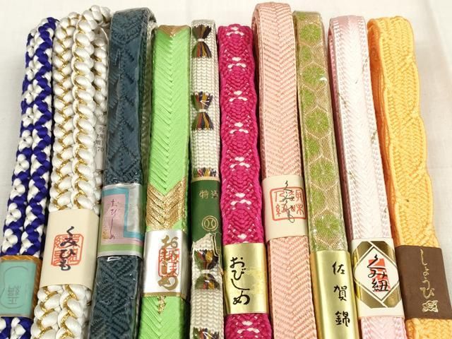 平和屋着物○和装小物 帯締め10本セット 佐賀錦 組紐 笹浪組 金糸 西武