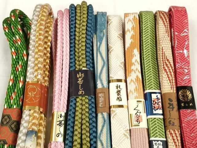 平和屋着物●和装小物 帯締め10本セット 礼装用 手組紐 高麗組 笹浪組 金銀糸 丈長 ♥ zzz