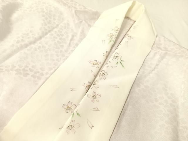 平和屋着物○長襦袢 無双仕立て 舞花地紋 牡丹鼠色 正絹 逸品