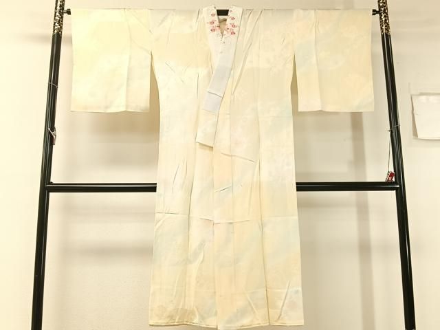 平和屋着物●長襦袢 無双仕立て 辻が花地紋 暈し染め 半衿刺繍 正絹 ♥ vp