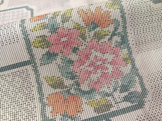  平和屋着物●本場大島紬 7マルキ 総絣 色紙花文 正絹 ♥ vp 紬 着物