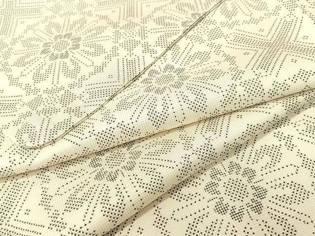 平和屋着物●本場大島紬 白大島 7マルキ 吉祥花文 正絹 ♥ vp