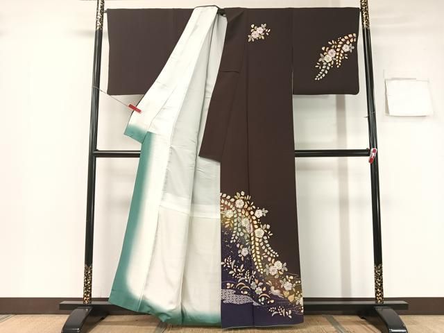 平和屋着物●越後十日町の一流染匠 桐屋 翠山工房 訪問着 辻が花 絞り 跳び兎 暈し染め 金彩 正絹 vp