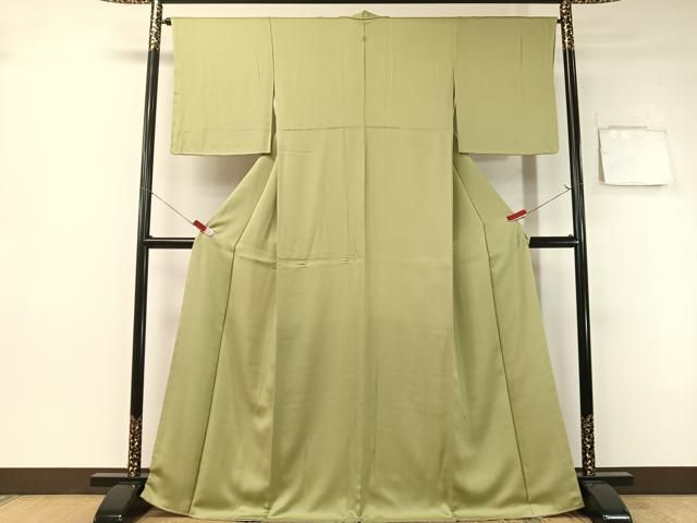 平和屋着物●上質な色無地 柳茶色 正絹 ♥ vp