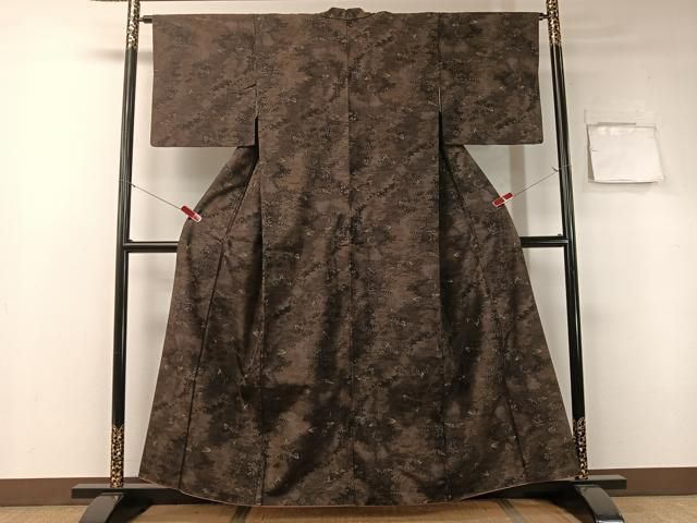 平和屋着物●上質な紬 南天文 正絹 vp