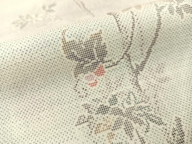 平和屋着物○都喜ヱ門 本場大島紬 白大島 藤絹織物謹製 9マルキ 枝