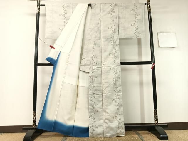 平和屋着物○都喜ヱ門 本場大島紬 白大島 藤絹織物謹製 9マルキ 枝