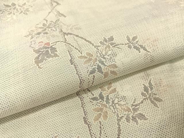 平和屋着物○都喜ヱ門 本場大島紬 白大島 藤絹織物謹製 9マルキ 枝