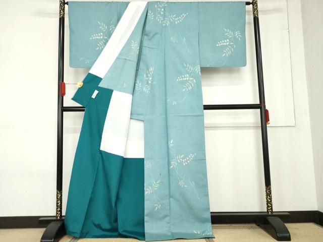 平和屋着物●IKKI流 斉藤一騎 紬 わものや BAHKAN 枝葉文 金彩 背抜き仕立て 正絹 cs