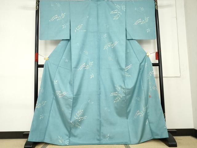 平和屋着物●IKKI流 斉藤一騎 紬 わものや BAHKAN 枝葉文 金彩 背抜き仕立て 正絹 cs