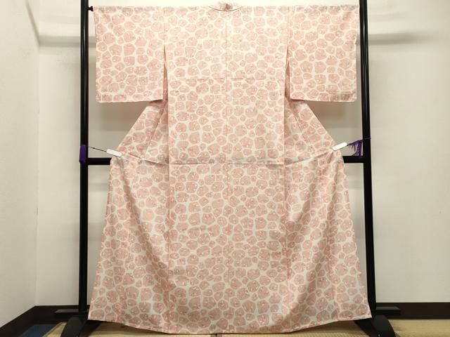 平和屋着物＊夏物 小紋 絽 草木文 正絹 ♥ gh