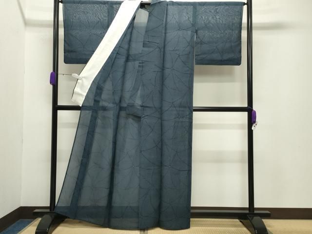  平和屋着物＊夏物 紗紬 舞花文 正絹 gh 紬 着物