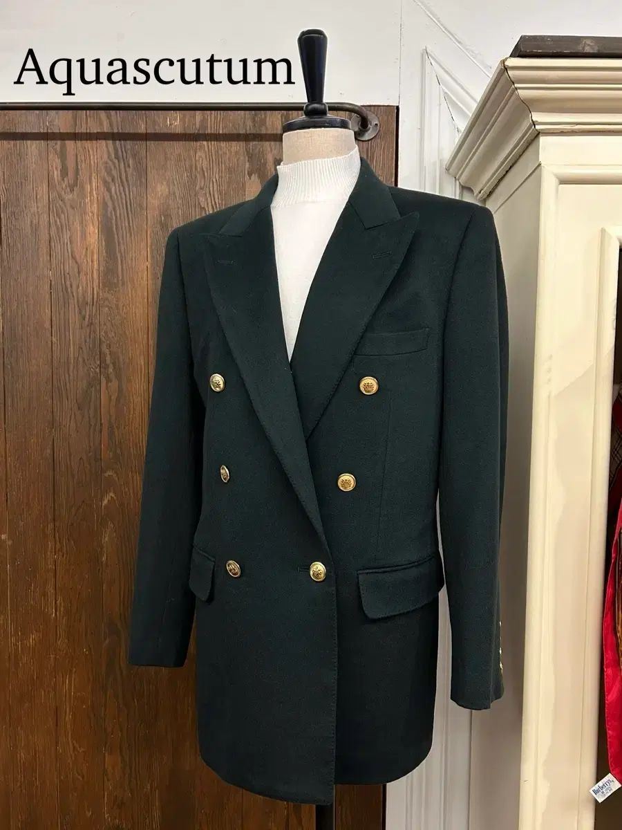 アクアスキュータム ジーン 緑色 ダブルジャケット