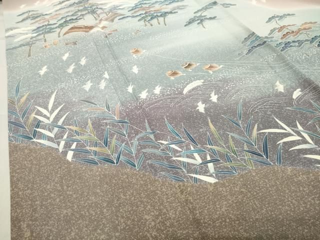  平和屋着物＊夏物 色留袖 絽 人物風景文 暈し染め 正絹 gh 黒留袖 着物