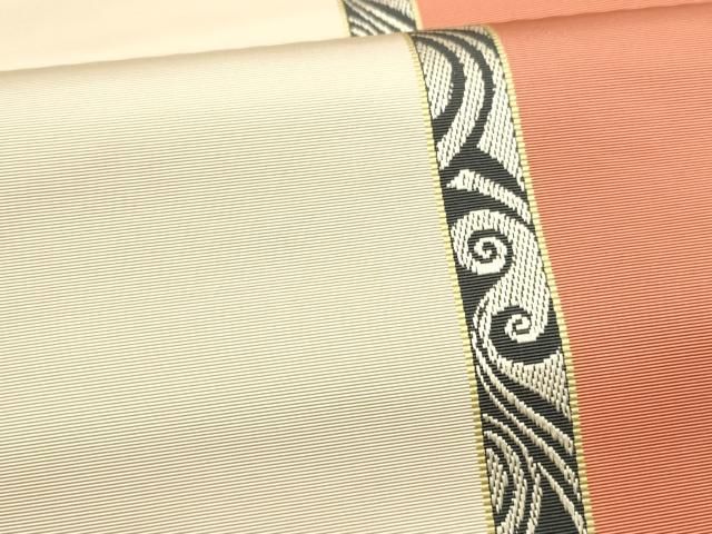 平和屋着物●本場筑前博多織　八寸名古屋帯　流水壁画文　正絹　逸品　DAAU6928ob 平和屋着物○本場筑前博多織 八寸名古屋帯 流水間道 西村織物謹製 博多