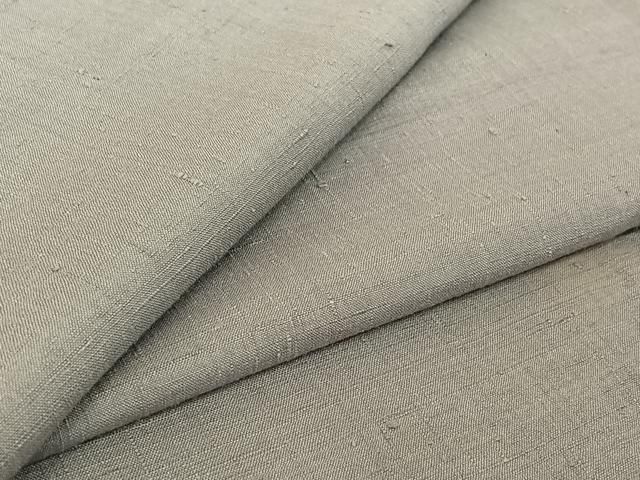 平和屋着物▽本場結城紬 重要無形文化財 単衣 薄墨色 正絹 jh