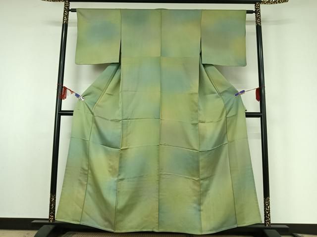 平和屋着物▽上質な小紋 単衣 霞文 暈し染め 正絹 逸品 AABF0795jh