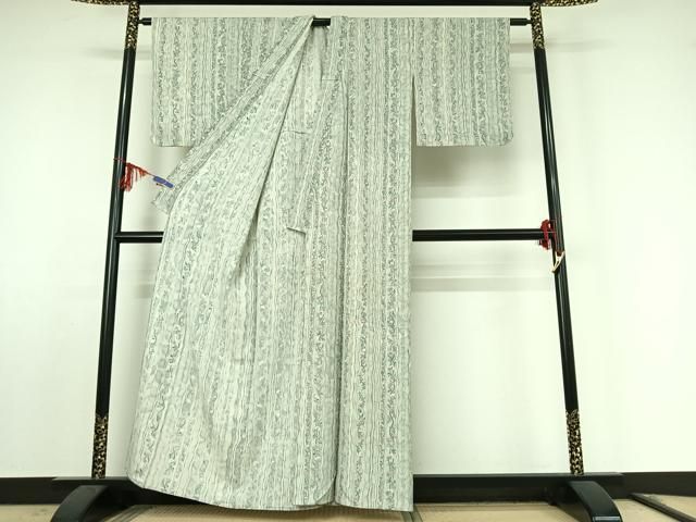  平和屋着物▽上質な小紋 単衣 立涌花文 正絹 jh 小紋 着物