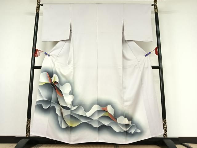 平和屋着物▽訪問着 単衣 霞文 暈し染め 正絹 jh