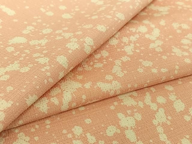 平和屋着物▽上質な紬 単衣 霞文 正絹 jh