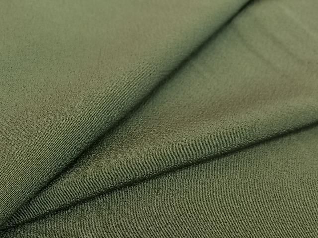 平和屋着物▽上質な色無地 単衣 老竹色 正絹 jh
