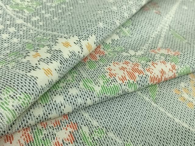 平和屋着物▽上質な紬 単衣 草花文 正絹 逸品 AABF0986jh - メルカリ