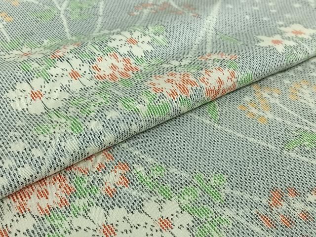 平和屋着物▽上質な紬 単衣 草花文 正絹 逸品 AABF0986jh - メルカリ