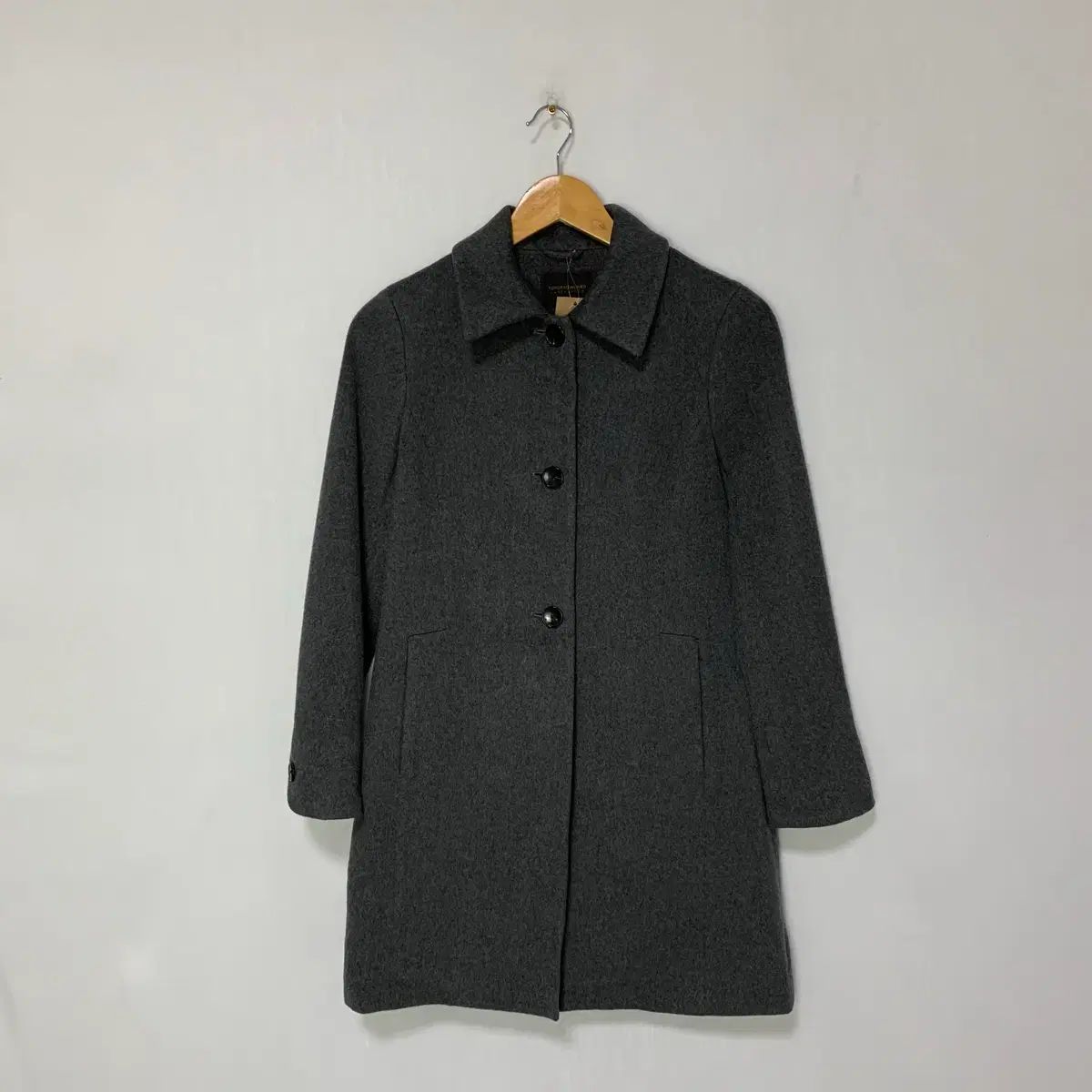 カシミア ハーフコート レディース チャコール イタリア ヴィンテージ