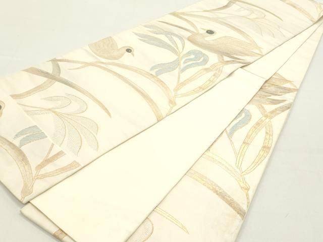 平和屋着物○洛風林 工芸帯地 桝屋高尾 六通柄 本袋帯 枝葉鳥文 金銀糸
