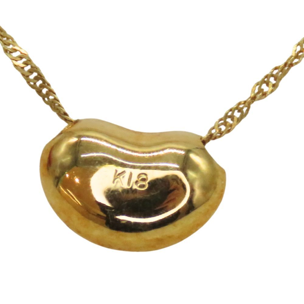 中古】K18 ノーブランドジュエリー ネックレス 1.17g 約40cm ハート 豆