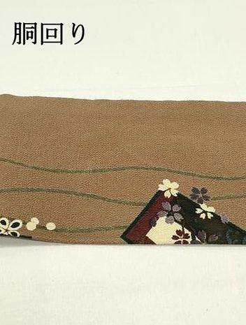 平和屋着物○全通柄九寸名古屋帯 短冊花下駄間道 鬼しぼ縮緬 正絹 逸品