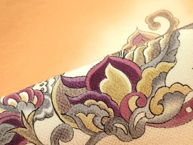 平和屋着物○初代 染人・山岡古都 首里琉染 九寸名古屋帯 更紗花唐草文