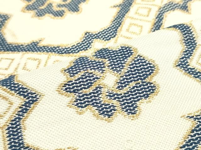 平和屋着物●八寸名古屋帯　有栖川裂　大阪有香製　金糸　正絹　逸品　DAAZ3445ob 平和屋着物○八寸名古屋帯 有栖川裂 大阪有香製 金糸 正絹 逸品