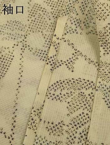  平和屋着物＊夏物 小紋 紗 切嵌草花文 洗える着物 jd 小紋 着物